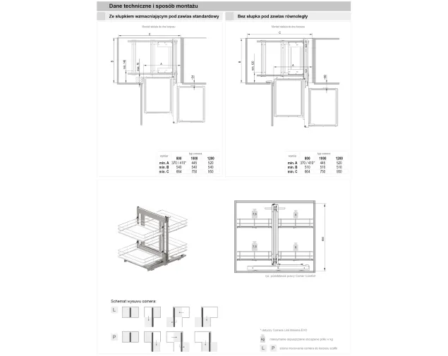 CARGO Corner Comfort Linia Maxima PURO 1000 mm LEWY MET/DREWNO CZARNY MAT/DĄB (NA ZAM&Oacute;WIENIE)