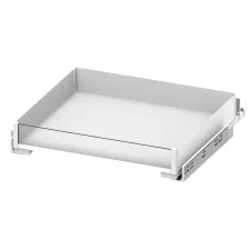 Szuflada wewnętrzna niska Maxima PURO, 600 mm, H-80, metal/szkło lakier biały mat (NA ZAM&Oacute;WIENIE)