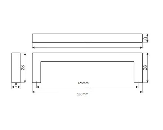 Uchwyt meblowy UN34, 128 mm, złoty szczotkowany Uchwyt meblowy UN34, 128 mm, złoty szczotkowany