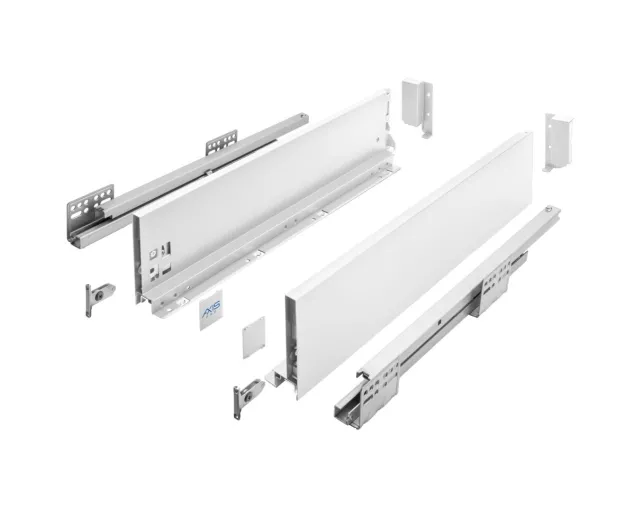 Szuflada AXISPRO, do płyty 18mm, średnia H-120mm, 500mm, biała Szuflada AXISPRO, do płyty 18mm, średnia H-120mm, 500mm, biała