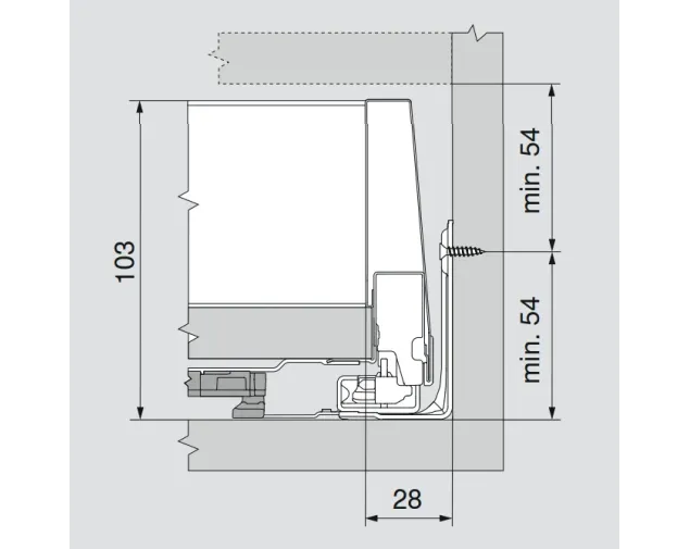 Prowadnica z BLUMOTION do szuflad MerivoBox, 600 mm, L+P, 70kg Prowadnica z BLUMOTION do szuflad MerivoBox, 600 mm, L+P, 70kg