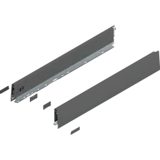 Boki Szuflady MERIVOBOX, dł. 600 mm, M 91mm, 470M6002S R+L, Antracyt
