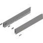 Boki Szuflady MERIVOBOX, dł. 600 mm, M 91mm, 470M6002S R+L, Szary Boki Szuflady MERIVOBOX, dł. 600 mm, M 91mm, 470M6002S R+L, Szary