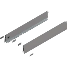 Boki Szuflady MERIVOBOX, dł. 600 mm, M 91mm, 470M6002S R+L, Szary