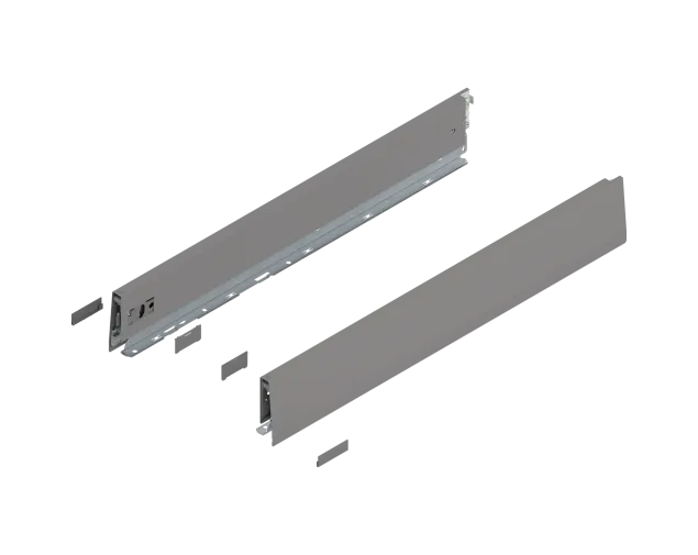 Boki Szuflady MERIVOBOX, dł. 600 mm, M 91mm, 470M6002S R+L, Szary Boki Szuflady MERIVOBOX, dł. 600 mm, M 91mm, 470M6002S R+L, Szary