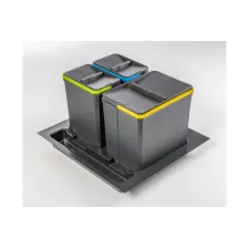 Pojemniki do segregacji AxiSpace, głębokość 450/500 mm, szerokośc szuflady 600 mm, 1X15L, 2X7L