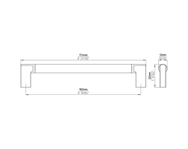 Uchwyt meblowy 2457-174ZN27ZN27, 160 mm, stal nierdzewna