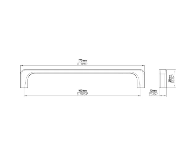 Uchwyt meblowy 2563-170ZN79, 160 mm, mosiądz antyczny Uchwyt meblowy 2563-170ZN79, 160 mm, mosiądz antyczny