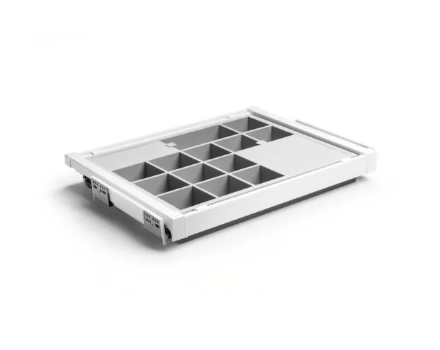 Szuflada, organizer na akcesoria ELITE, 660 - 718 mm, cichy domyk, biały Szuflada, organizer na akcesoria ELITE, 660 - 718 mm, cichy domyk, biały