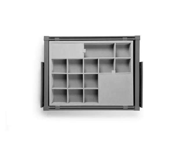 Szuflada, organizer na akcesoria ELITE, 660 - 718 mm, cichy domyk, antracyt Szuflada, organizer na akcesoria ELITE, 660 - 718 mm, cichy domyk, antracyt