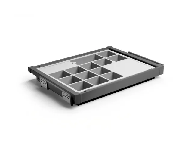 Szuflada, organizer na akcesoria ELITE, 660 - 718 mm, cichy domyk, antracyt Szuflada, organizer na akcesoria ELITE, 660 - 718 mm, cichy domyk, antracyt