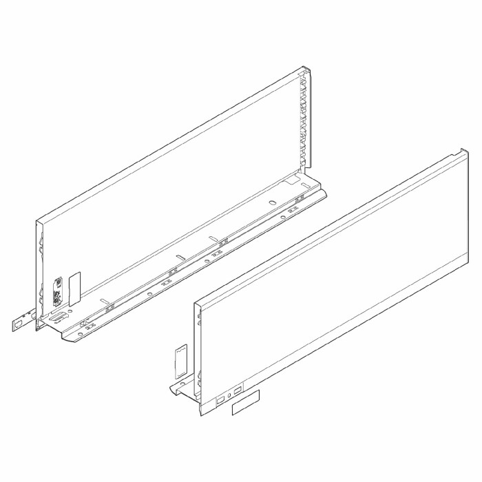 Komplet boków szuflady LEGRABOX P/L, L-400, Antracyt , C (177,0 mm)