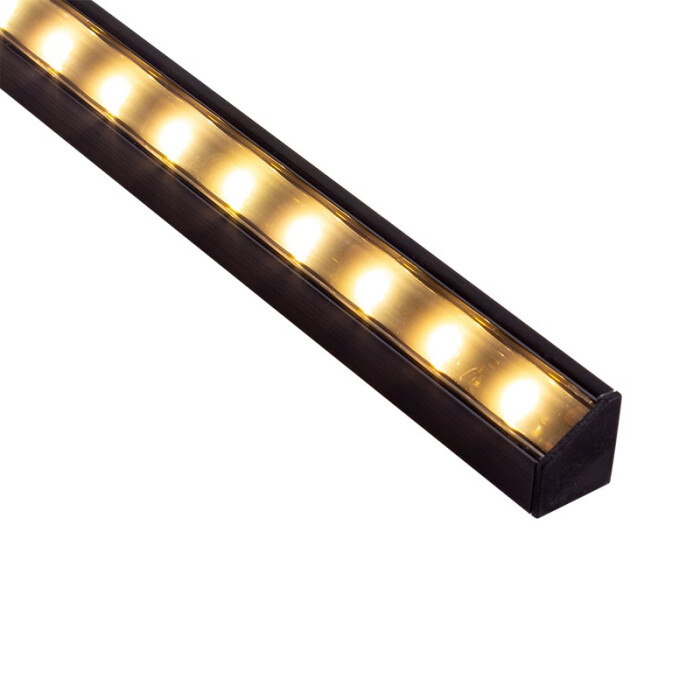 Profil LED Triline mini kątowy, czarny, 2mb, klosz czarny (na zamówienie)