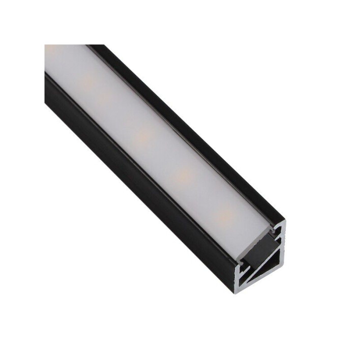 Profil aluminiowy do taśm LED, TRILINE MINI 2m, czarny + klosz mleczny