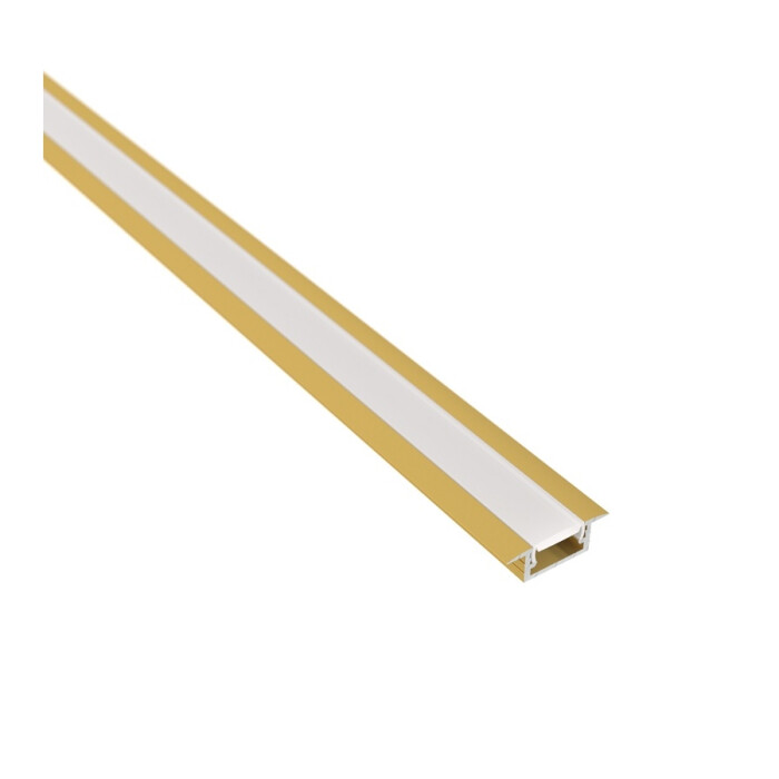 Profil aluminiowy Złoty INLINE MINI XL 2 m, Mleczny klosz